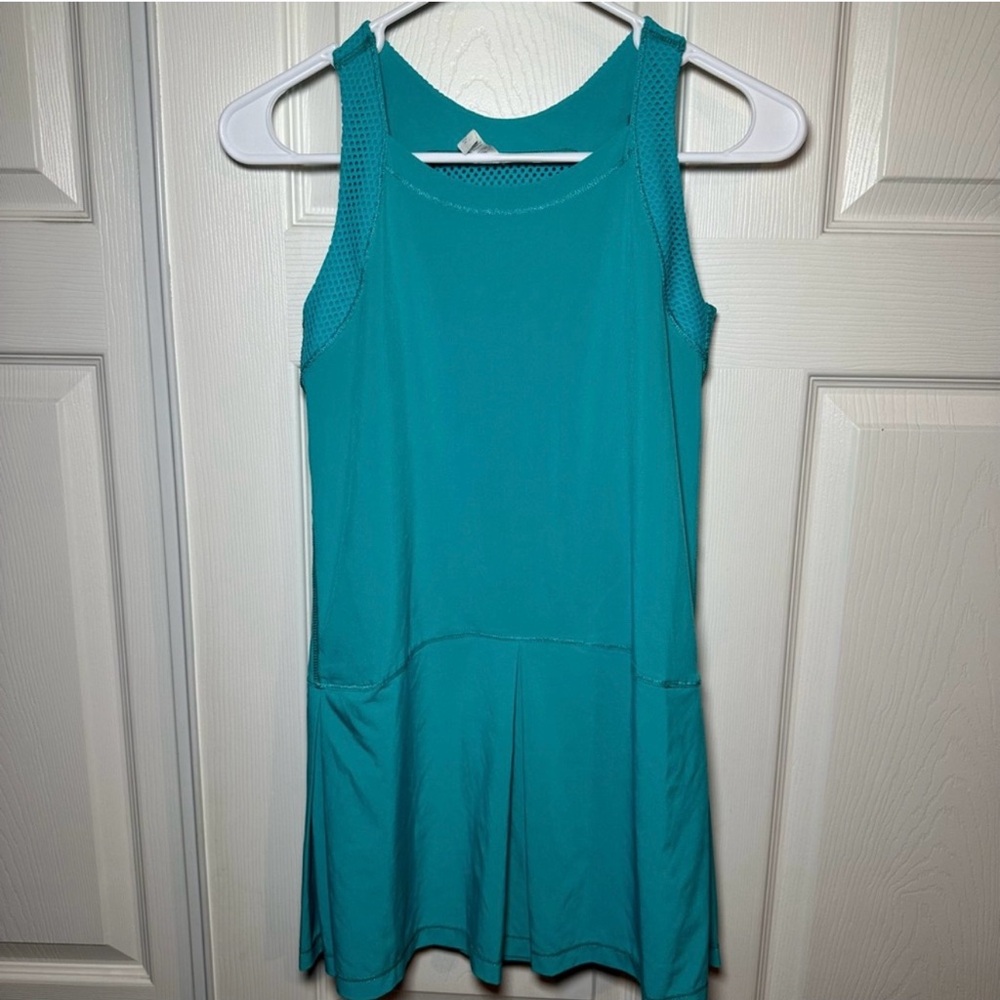 Ivivva By Lululemon Turquoise Mesh-Back Sleeveless Dress Size 12 Athleisure